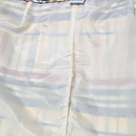 Tommy Hilfiger Preppy Pencil Skirt Cream Plaid Lined Size 8 - Picture 8 of 8